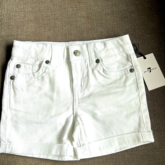 7 For All Mankind White Denim Shorts - Picture 1 of 13
